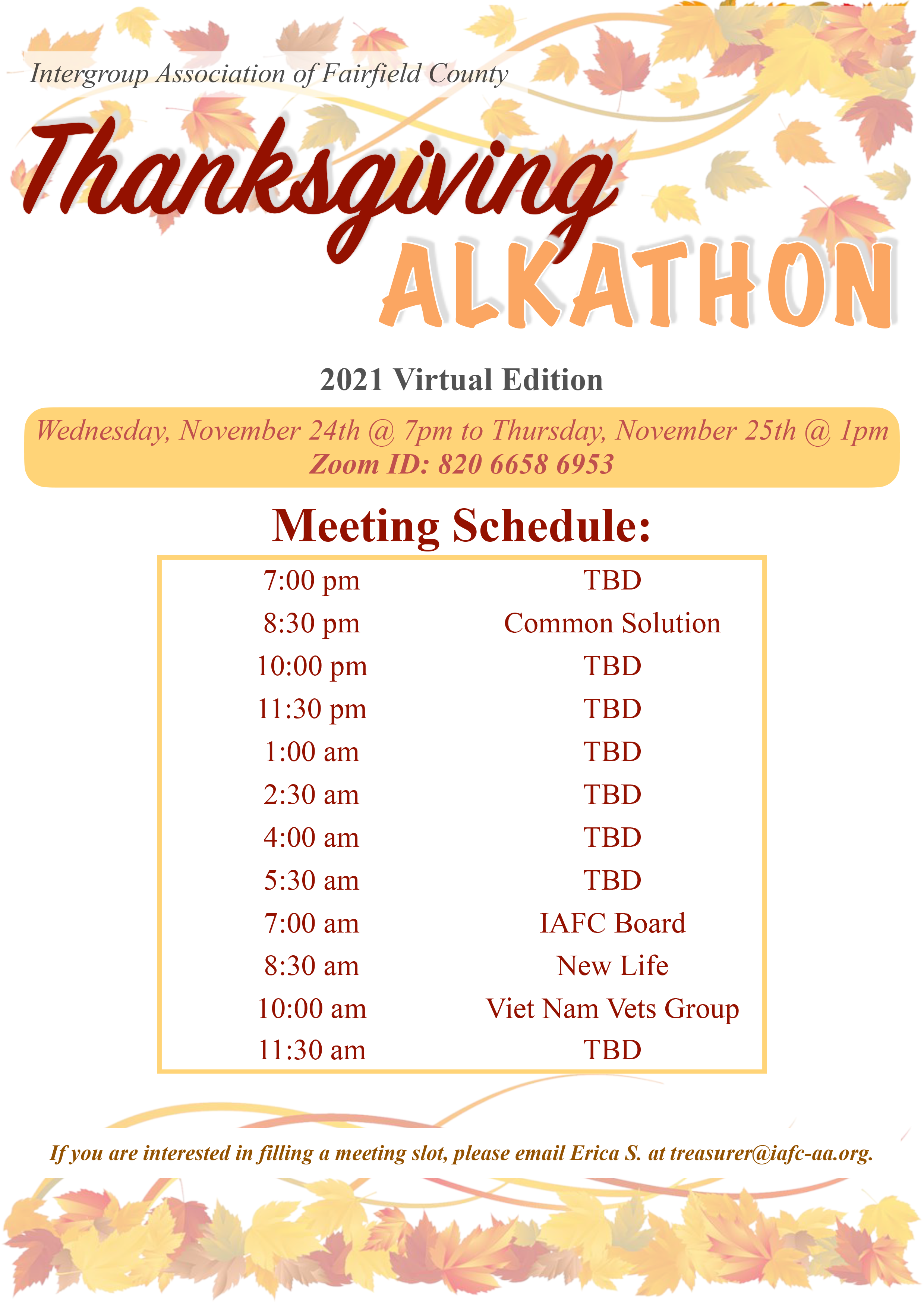 Thanksgiving Alkathon 2021 Flyer